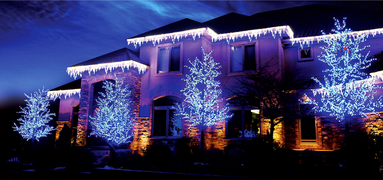 Residential house with Christmas decorations