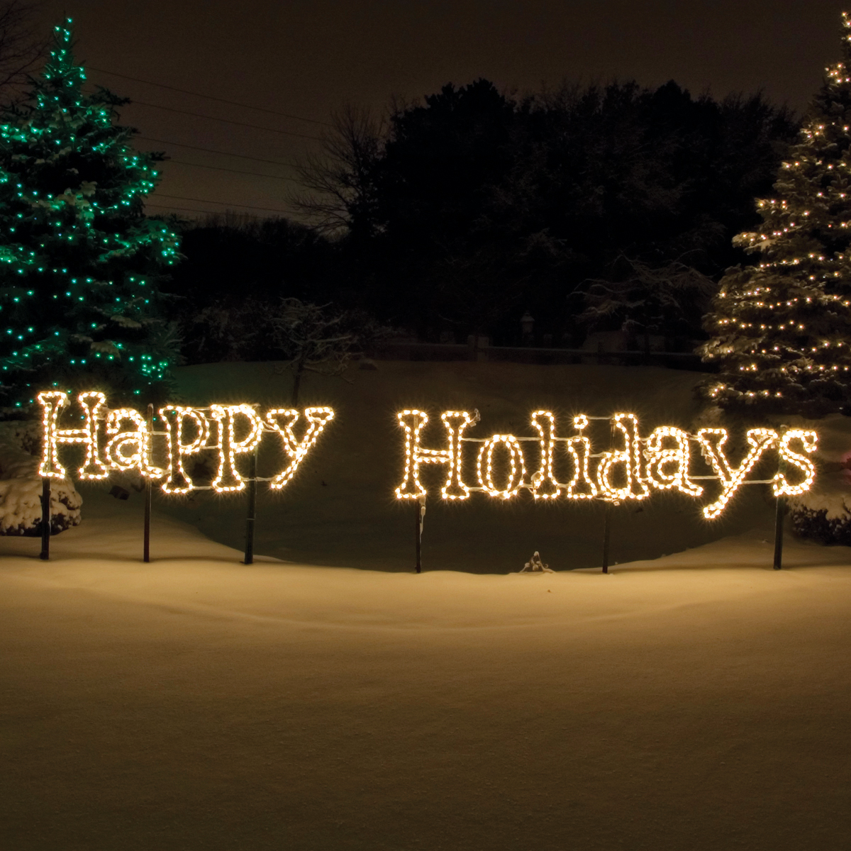Holidynamics Sign LED Happy Holidays Classic White 18'