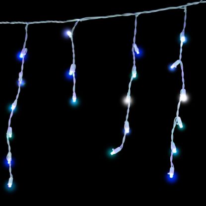 Picture of Dynamic RGBWW 5MM Icicle String Lights 70 count, White Cord