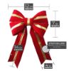 Picture of 12" Red Velvet Bow with Gold Center Stripe