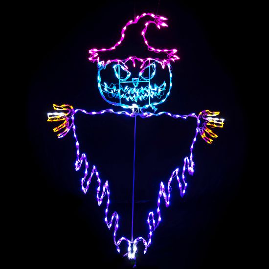 Picture of Halloween LED Jack O Latern Voodoo Scarecrow 72 in.