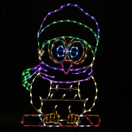 Picture of Christmas Owl on Candy Cane 45"