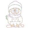 Picture of Christmas Owl on Candy Cane 45"