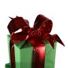 Picture of Nylon Green Gift Boxes with Red Mylar Bows, Set of 3