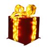 Picture of 18" Nylon Red Gift Box with Gold Lighted Bow