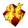 Picture of 18" Nylon Red Gift Box with Gold Lighted Bow