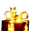 Picture of 15" Tall Nylon Red Gift Box with Gold Lighted Bow