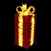 Picture of 15" Tall Nylon Red Gift Box with Gold Lighted Bow