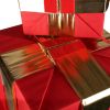 Picture of Nylon Red Gift Boxes with Gold Mylar Bows, Set of 3