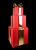 Picture of Nylon Red Gift Boxes with Gold Mylar Bows, Set of 3