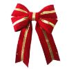 Picture of 18" Red Velvet Bow with Gold Center Stripe