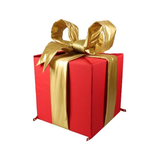 Picture of 3D Nylon Gift Box 24", Red with Gold Mylar Bow