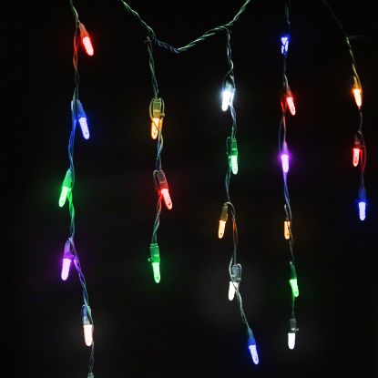 Picture of Dynamic RGB 5MM Icicle String Lights 70 count, White Cord