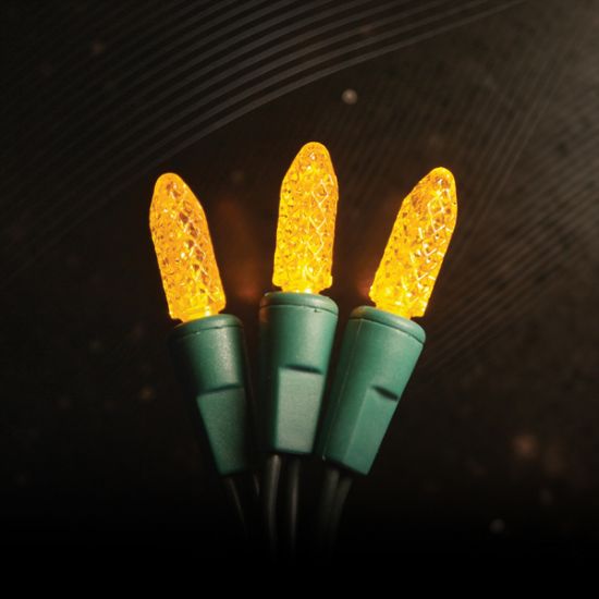 Picture of 50L M8 LED - Green Cord with Gold - 4" Spacing