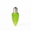 Single C9 bulb, lime, on white background