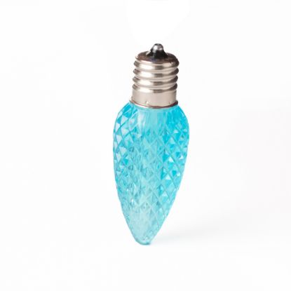Single C9 bulb, white, on white background