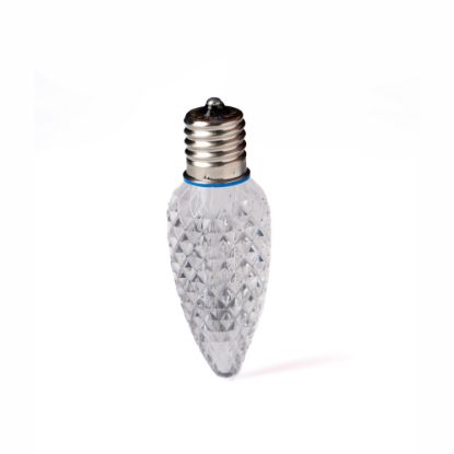 Single C9 bulb, white, on white background