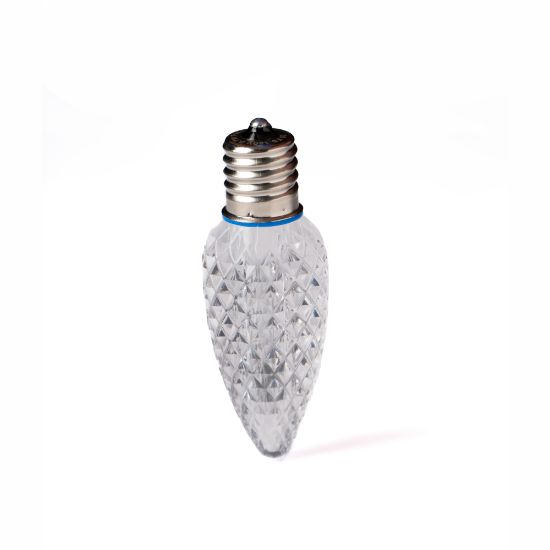 Single C9 bulb, white, on white background