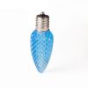 Single C9 bulb, teal, on white background
