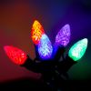 C7 Multi Transparent bulbs, displayed lit