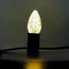 C7 Warm White bulb, displayed lit