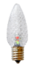 RGBPW C9 bulb displayed unlit on white background
