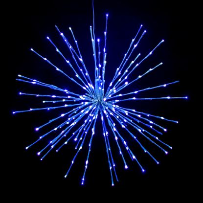Blue Spritzer displayed lit on a black background
