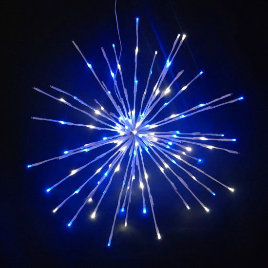 Pure white and blue Spritzer displayed lit on a black background