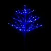 Paramount Spritzer yard stake decoration illuminated in blue against a black background.