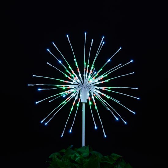 Odyssey Spritzer Red, Green, and Pure White 24" staked lit on black background