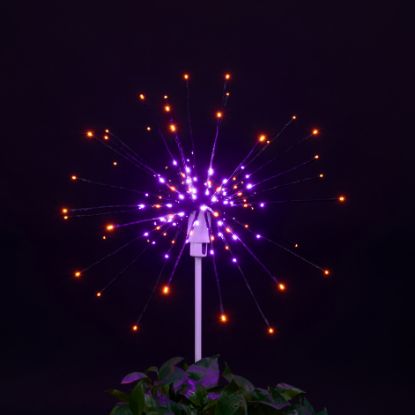 Odyssey Spritzer Halloween: Orange & Purple24" staked lit on black background