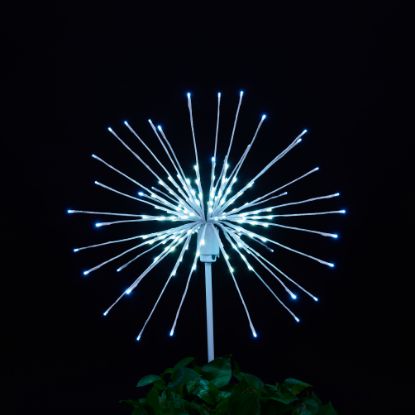 Odyssey Spritzer Blue 24" staked lit on black background