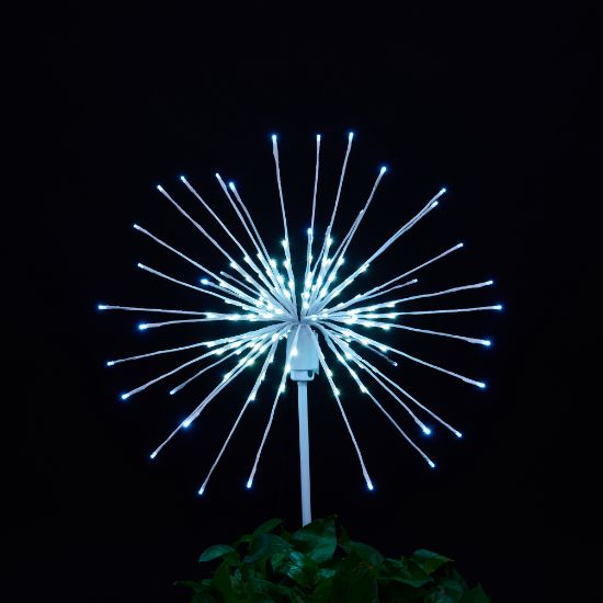 Odyssey Spritzer Blue 24" staked lit on black background