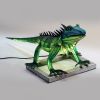 Lantern Iguana displayed lit on grey background