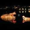 Lantern Hippo displayed lit in water scene