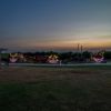 All Pumpkin Face Jack-O-Lanterns lit in multiple colors at Skinny Bones Pumpkin patch
