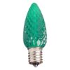 Single C9 bulb, green, on white background