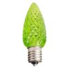 Single C9 bulb, lime, on white background