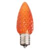 Single C9 bulb, orange, on white background