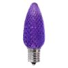 Single C9 bulb, purple, on white background