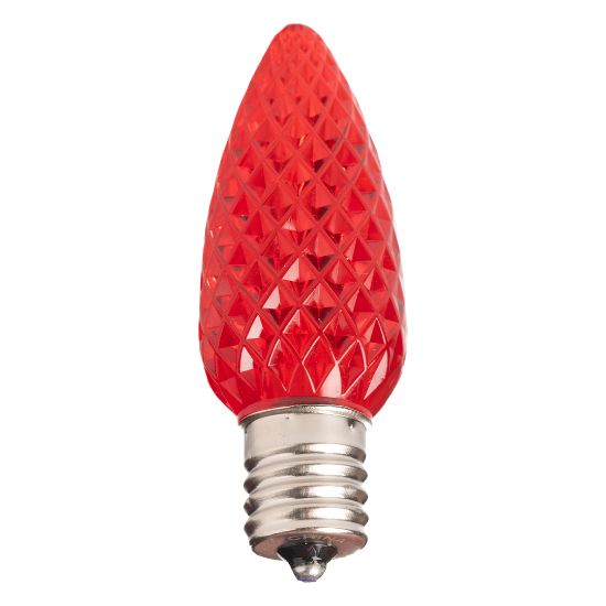 Single C9 bulb, red, on white background