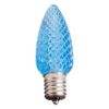 Single C9 bulb, teal, on white background
