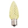 Single C9 bulb, yellow, on white background