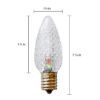RGBPW C9 bulb displayed unlit on white background with dimensions