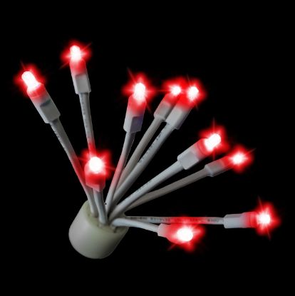 C9 Glitzer Red lit on black background