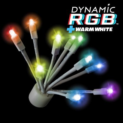 Picture of C9 Glitzer RGBWW Warm White Lights w/white base