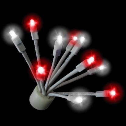 C9 Glitzer Pure White/Red lit on black background