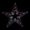 Christmas Star lit Multi-colored on black background