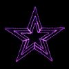 Christmas Star lit Purple on black background
