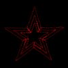 Christmas Star lit Red on black background